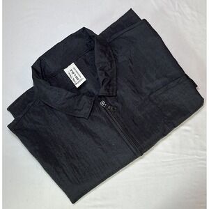 Betty Dain Barber‎ Apparel Nylon Barber Jacket Zipper Closure Black Size Large